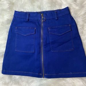 Zip Up Mini Skirt